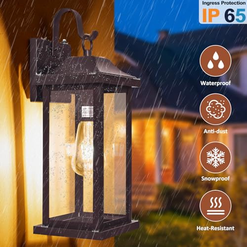 Dusk to Dawn Porch Light Outdoor Bronze 17 Inch