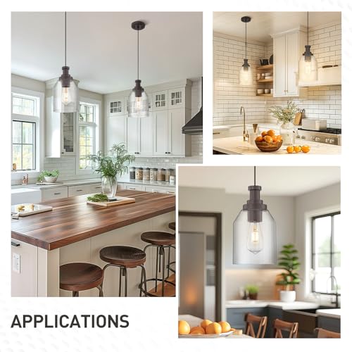 2 Pack Farmhouse Hanging Pendant Lights Kitchen (2 Count)
