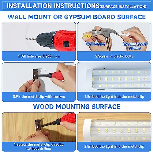 8FT U Shape 125W Integrated Tube Bright LED Light (6 Count)