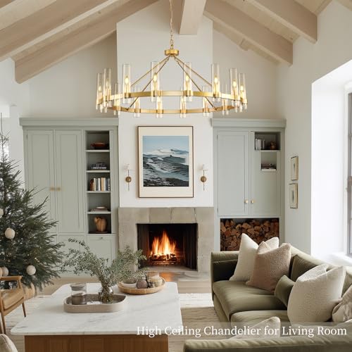 Gold Wagon Wheel Chandelier
