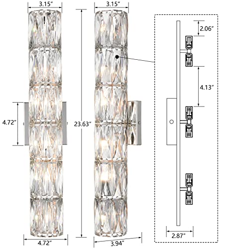 Modern Chrome Crystal Wall Sconce 24
