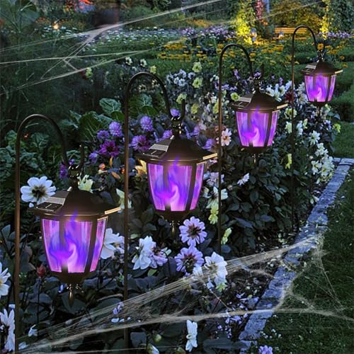 4 Pack Solar Halloween Flame Hanging Lights Outdoor (16 Count)