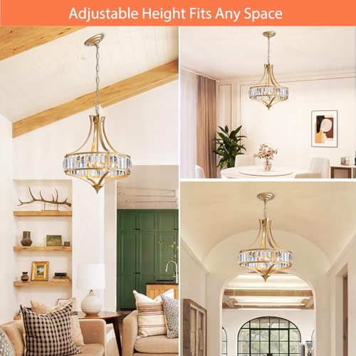 Modern Gold Crystal Chandeliers for Dining Room Pendant 4
