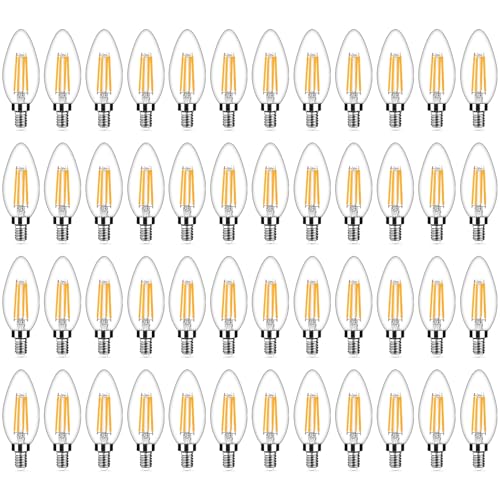 48 Pack Dimmable E12 Candelabra Bulbs 40Watt Equivalent (48 Count)