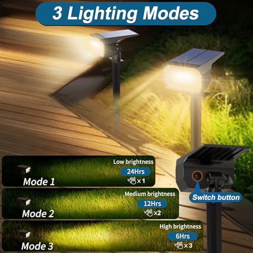 Solar Spot Light Outdoor Landscape Spotlights 6 Pack Warm White (6 Count)