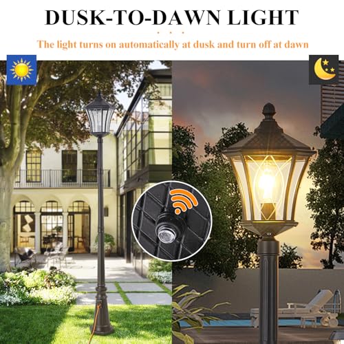Outdoor Lamp Post Lights with Outlet