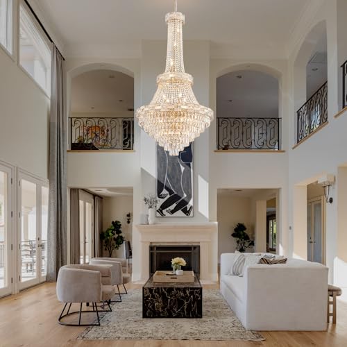 25 Light Gold Crystal Chandelier