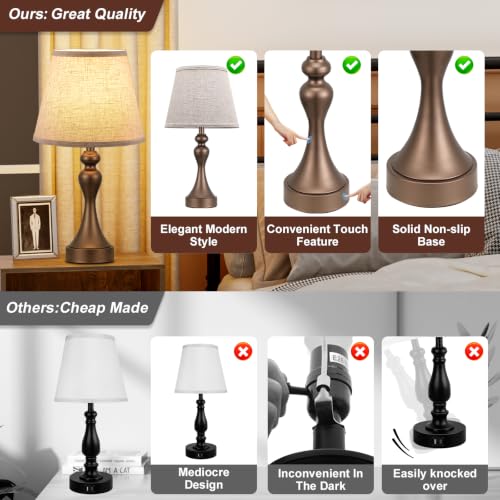 Touch Lamps for Nightstand (2 Count)