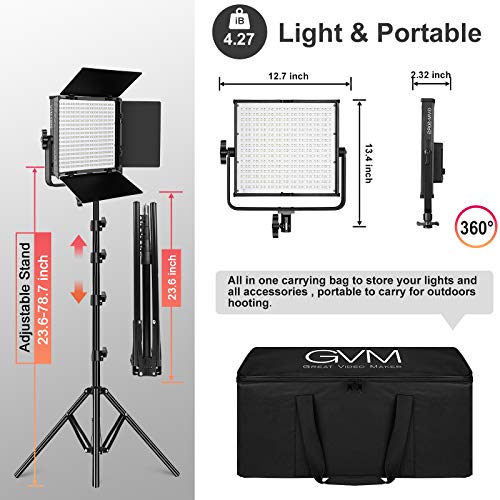 GVM RGB Video Lights with APP Control (3 Count)
