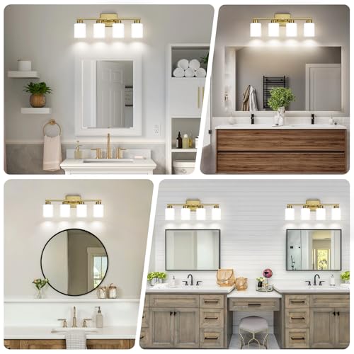 Brushed Gold Bathroom Light Fixtures Vanity Lights Over Mirror