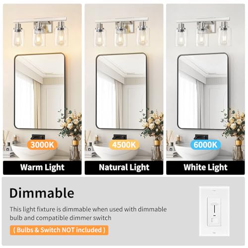 3 Light Bathroom Light Fixtures (3 Count)