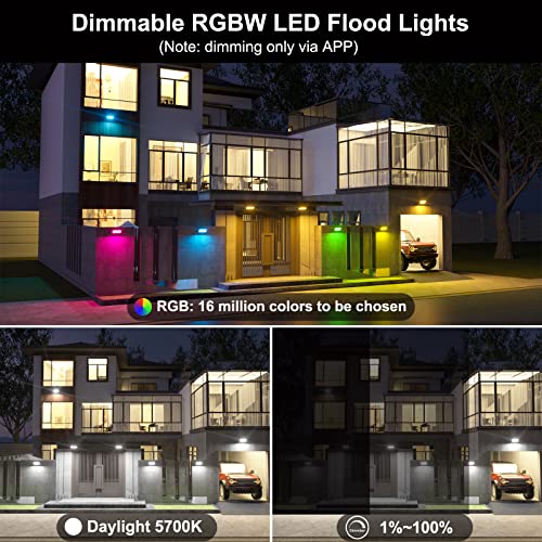 Flood Lights Outdoor RGB with Stake (4 Count)