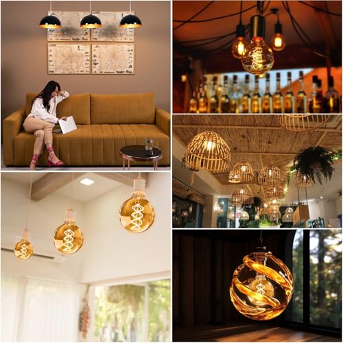 2PCS G80 Vintage Edison Light Bulbs Dimmable for Home (2 Count)