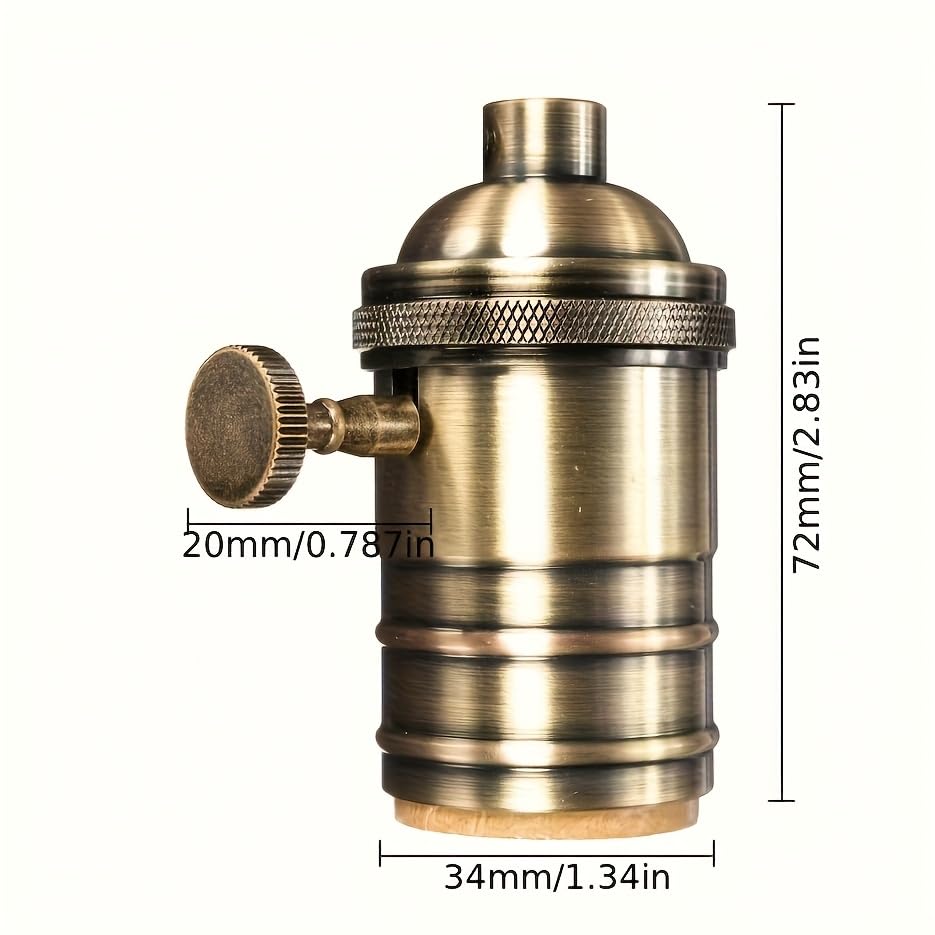 3 Pack Gold E26 E27 Edison Vintage Lamp Socket (3 Count)