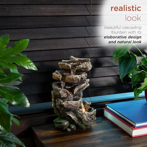WIN1180 11" Indoor Tabletop Waterfall Fountain with LED Lights