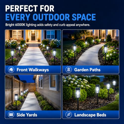 12 Pack Solar Lights Outdoor Pathway (12 Count)