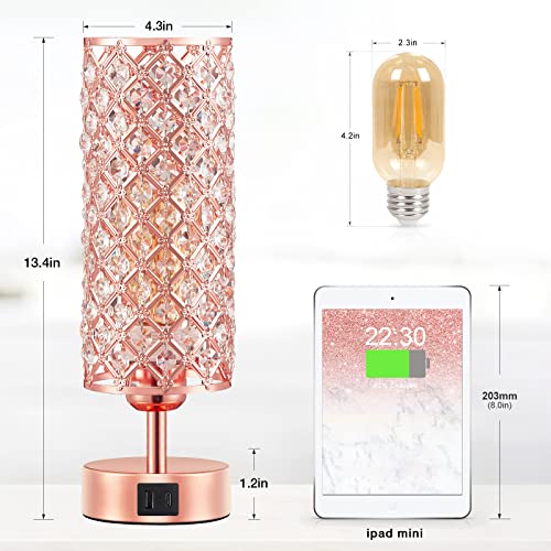 Pink Crystal Table Lamp