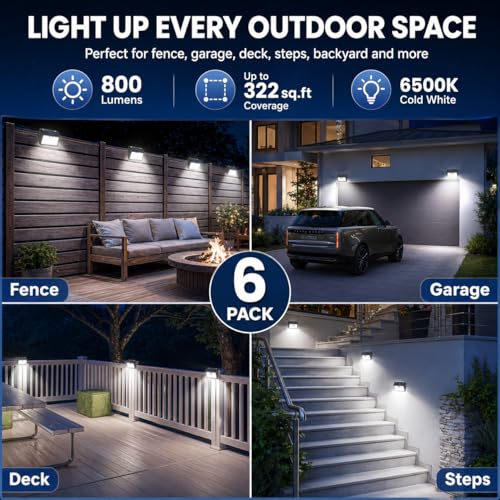 6 Packs] Solar Motion Sensor Outdoor Lights (6 Count)