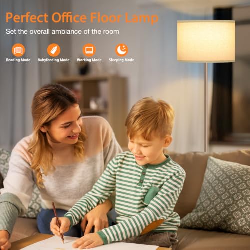 Floor Lamps for Living Room with Remote Control and Stepless Dimmable Colors Temperature & Brightness