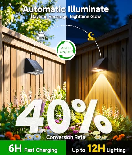 Solar Fence Lights Outdoor Waterproof 10 Pack (10 Count)
