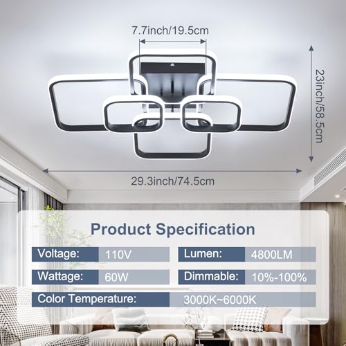 31.5" Modern LED Ceiling Light 6