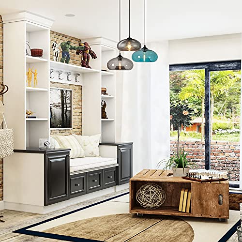 Industrial Pendant Light Shade of Onion Vintage Chandelier E26 Pendant Lighting for Kitchen Island Colorful Glass Cage