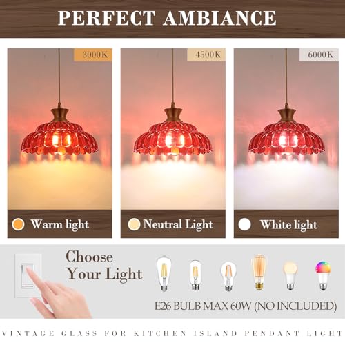 Red Glass Pendant Light