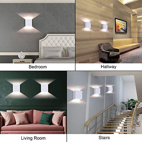 White Modern LED Wall Light Dimmable Mini Wall Sconce Warm White