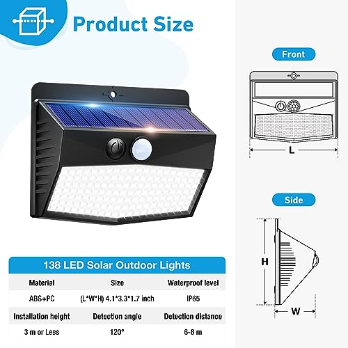 20 Pack Solar Motion Sensor Lights Outdoor Waterproof with 3 Modes (20 Count)