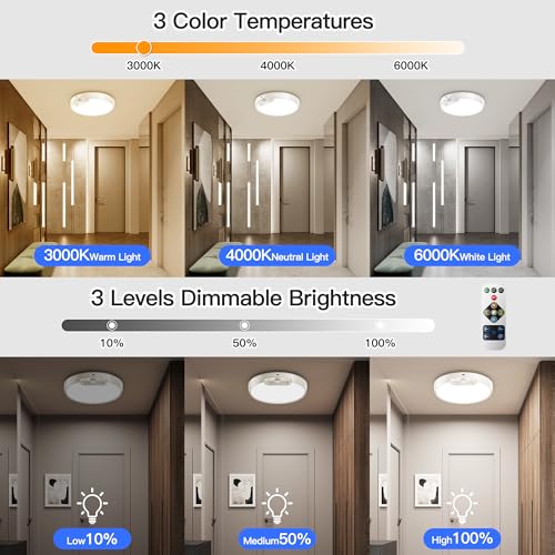 3 Color Temperature Rechargeable Motion Sensor Ceiling Light