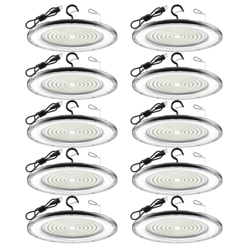 300W UFO High Bay Light 10Pack 45000LM LED Shop Lights Plug & Play (10 Count)