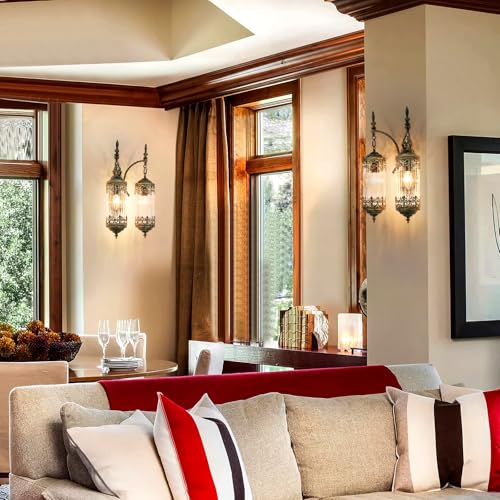 Antique Gothic Glass Wall Sconce for Bedroom