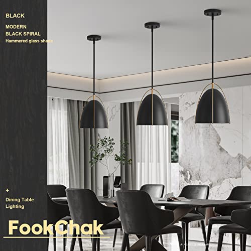 Black Dome Pendant Light 10in Kitchen Island Pendant Lighting Modern Black & Gold Ceiling Pendant Light Fixture for Kitchen Sink Dining Room