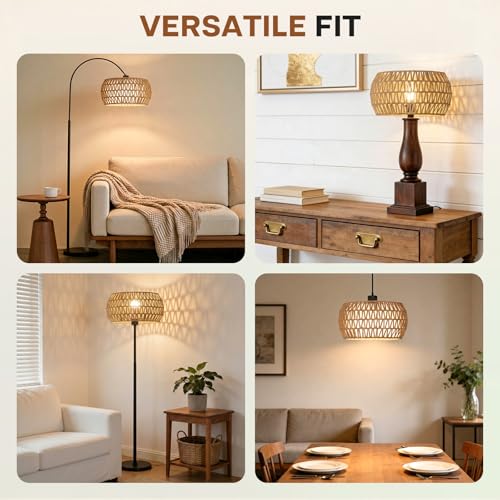 Boho Rattan Lamp Shade