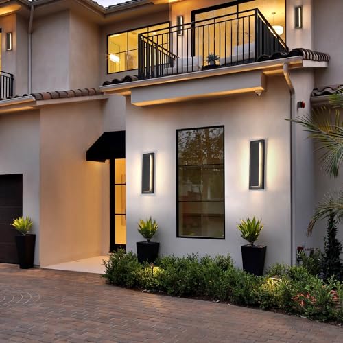 1 Pack Modern LED Outdoor Wall Lights Black Exterior Porch Lights