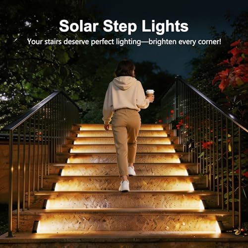 12 Pack Solar Step Lights for Outside 100 Lumen Ultra Bright (12 Count)