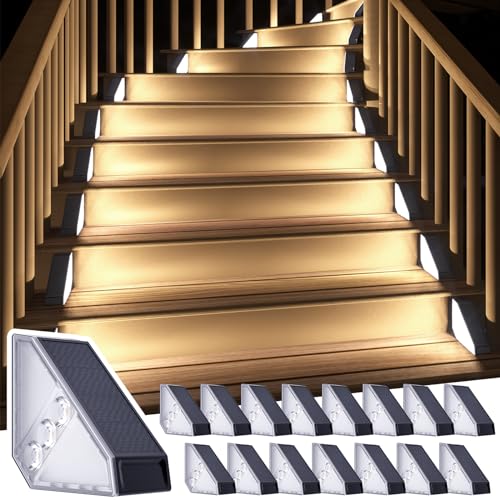 Solar Step Lights for Outside (16 Count)