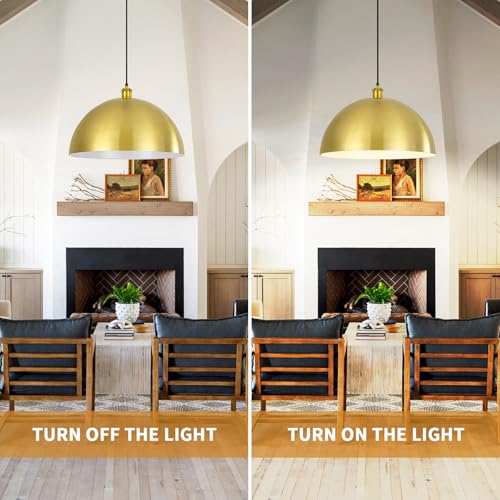 Large Brushed Gold Pendant Light