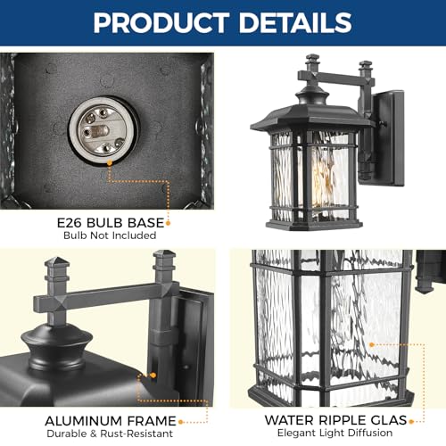 Outdoor Porch Lights Wall Mount Black Exterior Light Fixtures