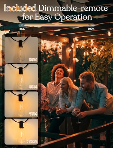 150ft Solar Outdoor String Lights with Remote (150 Foot)