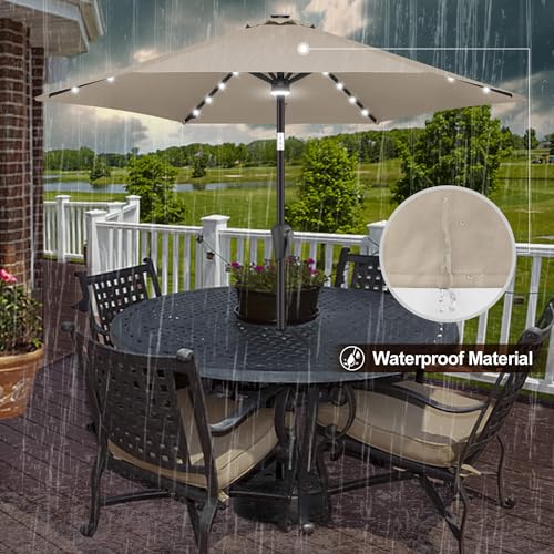 Solar Patio Umbrella with Centre Light