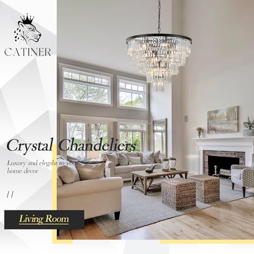 30" Modern Crystal Chandelier