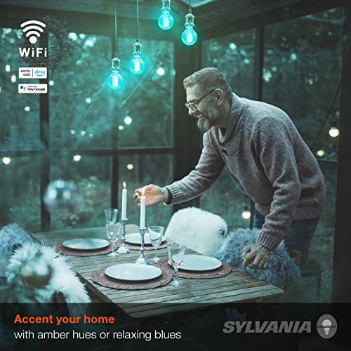 Sylvania WiFi LED Smart G25 RGBW Color and Amber Finish Filament Light Bulb