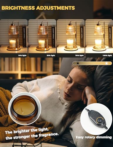 Gold Candle Warmer Lamp with 24h Cycle Timer