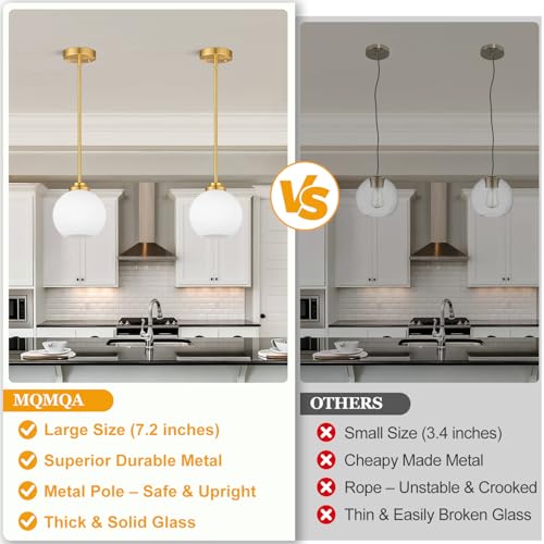2 Pack Gold Globe Pendant Lights (2 Count)