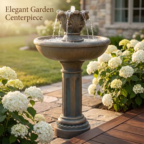 45" 3 Tier Outdoor Water Fountain with Quiet Pump