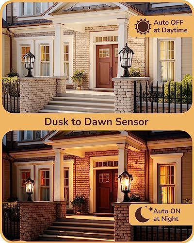 Large Size Dusk to Dawn Outdoor Post Light
