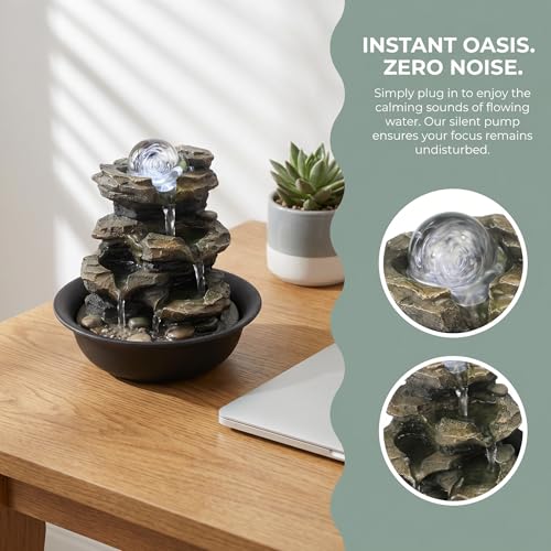 8.3” H Indoor Zen Tabletop Water Fountain