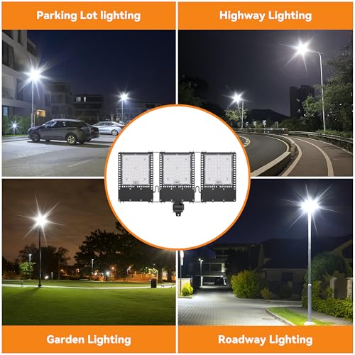 2025 New Upgraded 300W Dusk to Dawn LED Parking Lot Light 45000lm 5000K