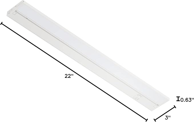 LAGOM Halo Under Cabinet Light, 22‑Inch Hardwired Dimmable LED, 2700K/4000K/5000K, Power Cord Sold Separately, White, UC0122WH27